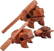 Percussion Instrument Wood Frog Musical Toy Lucky Charm for Desk and Shelf