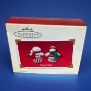 Hallmark S'MITTENS 2 Snowman Keepsake Magnetic Christmas Ornaments Mittens 2003