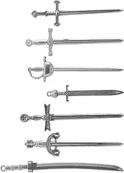 Generic 7Pcs Miniature Sword Pendants, Long Knife Charms Collection, Vintage Antique Knight Sword Charms for Supplies