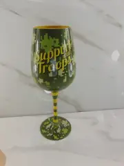 Top Shelf Bar Ware Support Our Troops Wine Glass Camo NEW MINT RARE