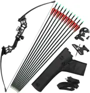 51" Takedown Recurve Bow Arrow Set Metal Riser for Adult Beginner 30/40LBS