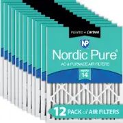 Nordic Pure 18x20x2 Pleated Air Filters MERV 14 Plus Carbon 12 Pack