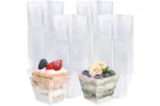 360x Premium Plastic Square Dessert Cups BPA Free Extra Strong Bulk - Clear