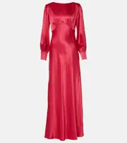 [Rixo] Rixo Marni 2 satin crêpe maxi dress AU 20 pink