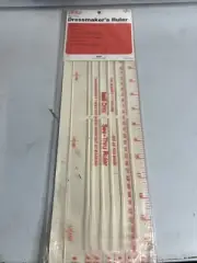 Vintage Scovill Dritz See-Thru Dressmaker's 15" Ruler No 621 Made in USA 1970s