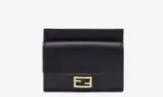 FENDI Men's Baguette Card Holder from Black Nappa Leather. Item# 8M0423AAJDF0KUR