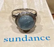 NWT Sundance Catalog Silver Aquamarine “Aqua Dome Ring” Size 10 $138