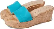 Stuart Weitzman Summer Wedge Slide Women's 9.5 Capri Leather Heel Sandal FZP251