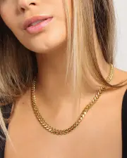 [House Of Auric] House Of Auric 7mm Cuban Chain 18k Gold Vermeil - Size 18 18 18K Gold Vermei