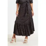 Z Supply Size M Leisel Tropical Zebra Skirt Ruffle Pull On Maxi Skirt Evereve