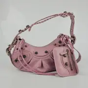 BALENCIAGA Le Cagole XS Powder Pink Leather Shoulder Bag New
