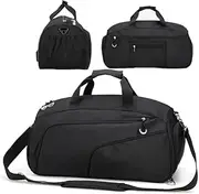 Dry Wet Separation Travel Bag, Portable high-Capacity Yoga Fitness Men's and Women's Bag, Single Shoulder Diagonal Cross Training Bag, Short Distance Travel Bag (black1)