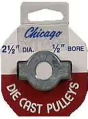 Chicago Die Casting 250A5 Single V Grooved Pulley, 2-1/2" x 1/2"
