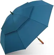 Umbrella 53 Inch Golf Umbrella Large Windproof Umbrella Automatic Open Oversize Rain Umbrella Vented Double Canopy Stick Umbrella for Business Sun and Rain Proof