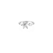 (W) Pandora Sparkling Herbarium Cluster Open Ring Sterling Silver Clear