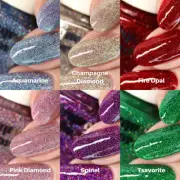 Cirque Colors Facets Collection Holo Holographic Glitter Nail Polish Pink Blue