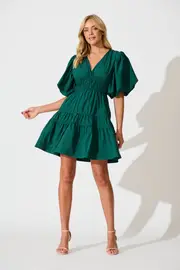 Amarini Dress Half Sleeve in Green Emerald 8
