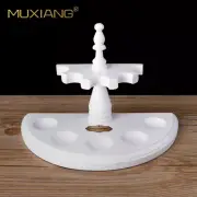 MUXIANG White Wooden Tobacco Pipe Stand Rack Holder for 5 Tobacco Smoking Pipes