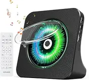 CD Player Bluetooth Desktop CD Player with Speakers Portable CD Players for Home Kpop CD Player Bluetooth Receiver and Transmitter with LED Screen AUX Port FM Radio USB Port IR Remote Control (Black)
