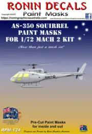 1/72 Ronin Decals AS-350 Squirrel Paint Masks for Mach 2 Kit
