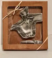 Silver "Texas Star" Tidbit Server w Spreader by Star Home 7" x 7" Made in India