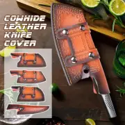 Cowhide Leather Chef Knife Sheath Cleaver Butcher Blade Guard Storage Bag Case