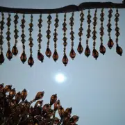 Beaded Faced Trim Fringe lamp teardrop craft sewing Brown by yard 3 in trim NEW