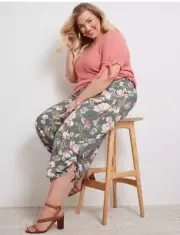 AUTOGRAPH - Plus Size 16 - Womens Pants - Ankle Rusched Tie Leg Pant