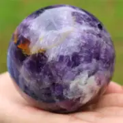 Natural Dream Amethyst Carved Ball Reiki Crystal Sphere Christmas gift XQ2878