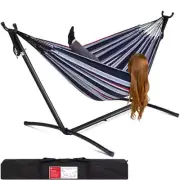 Best Choice Products Fabric Hammocks 9.5' Stand Set W/ Carrying Bag Cotton Abyss
