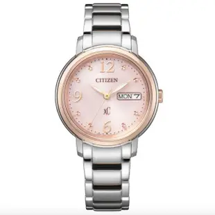 【CITIZEN 星辰】XC 光動能藍寶石玻璃雙色女錶-32.5mm(EW2425-57W 代言人廣告款 日期星期顯示)