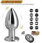 Male Remote Vibrator Toy Prostate Powerful Massager Metal Anal Butt Plug Sex