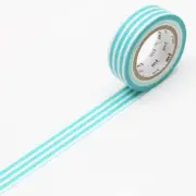 mt Patterns Washi Paper Masking Tape: 3/5 in. x 33 ft. (Border Soda Blue)