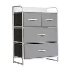 Sodano 4 Drawer Nightstand with Charging Station, 2 USB Ports, 1 Outlet, Whit...