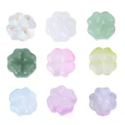 20pcs Glaze Clovers Spacer Beads Colorful Flat Loose Beads Charm for Jewelry