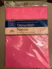 Home Collection Pink Tablecloth Oval 52in x 70in Peva With Flannel Backing