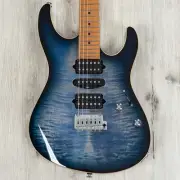 Suhr Modern Plus HSH Guitar, Roasted Maple Board, Faded Trans Whale Blue Burst