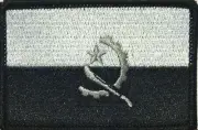 ANGOLA Flag Patch With Hook Adhesive Tactical Black White & Gray Black Border #5