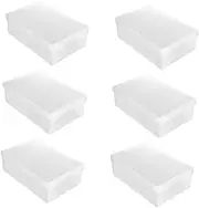 CHILDWEET 6PCS Boxes Transparent Shoe Storage Boxes Dust Plastic Shoe Containers Organizer for Home and Shop and Functional Design