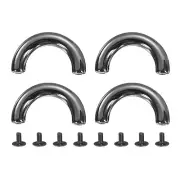 4Pcs Arch Bridge D-Ring Buckles Chain Strap Connector (Black, 1.2 x 0.2 Inch)