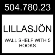 IKEA LILLASJÖN Wall Shelf With 5 Hooks 504.780.23
