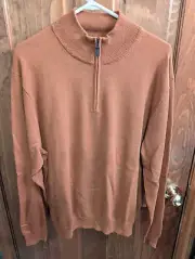 Joseph A Bank Jos A Bank, 100% Pima Cotton ¼ Zip Orange Sweater. New with Tags