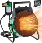 Greenhouse Heater with Digital Thermostat, 1500W Quick Heating Portable Electric