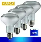 4 x 60W Incandescent R80 Reflector Light Globes Bulbs Screw E27 Dimmable ES