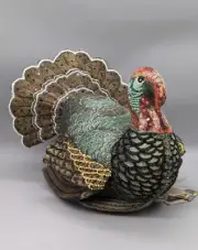 John Derian For Target 2024 Plush Beaded Turkey Pillow 16"x15" Thanksgiving NWT
