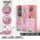 SOGA Portable 10 Cubes Pink Castle Design Storage Cabinet DIY Shelves Wardrobe