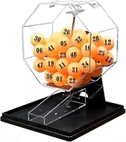 Manual Lottery Machine Bingo Game Set Acrylic Bingo Cage Holds 50 Balls for Entertainment Venues Shopping Malls Large Groups Parties