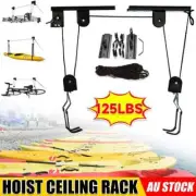 Kayak Hoist Bike Lift Pulley System Garage Ceiling Storage Canoe Rack Rope