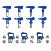 8Pcs Airless Paint Nozzles Set Reversible Spray Tips Airless Paint Sprayer Nozzle Tips Airless Spra Blue silver