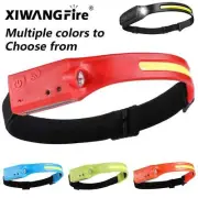 Headlamp Lantern Flashlight 18650 Built-in Battery Head Torch LED Induction Rech